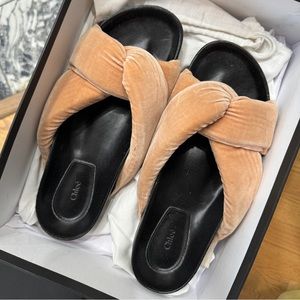 Chloe velvet slides